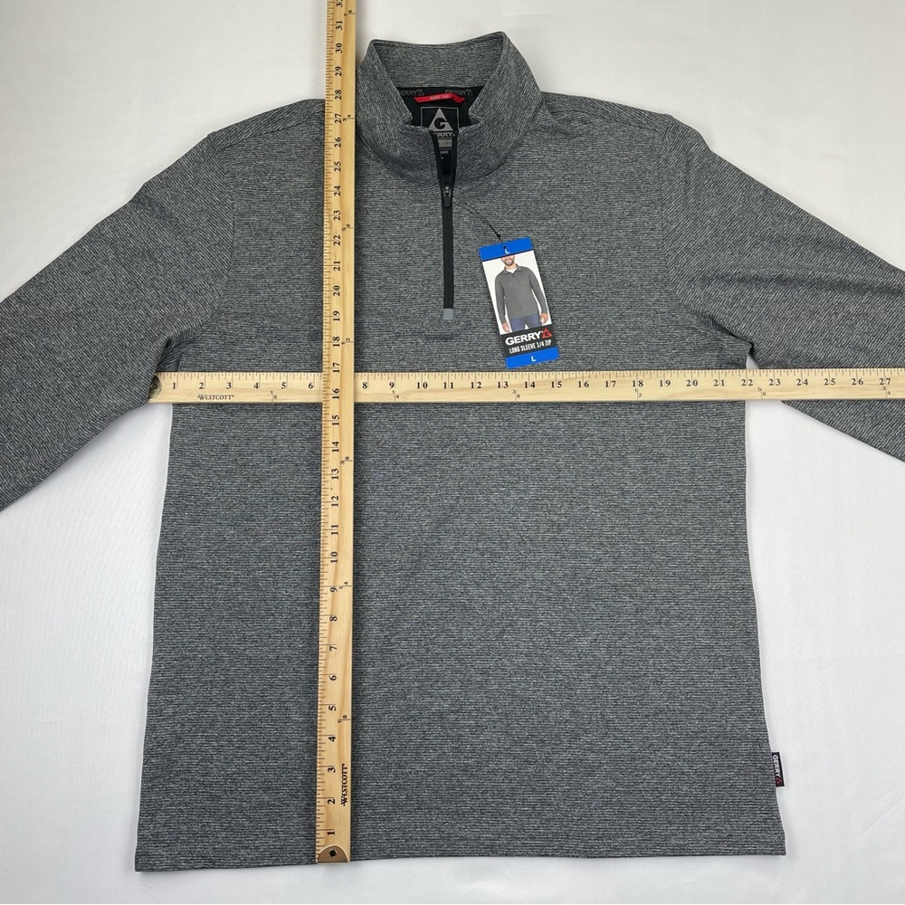 Gerry Mens Quarter Zip Long Sleeve Pullover Comfort Stretch, Gray Size Large NWT - Picture 10 of 11